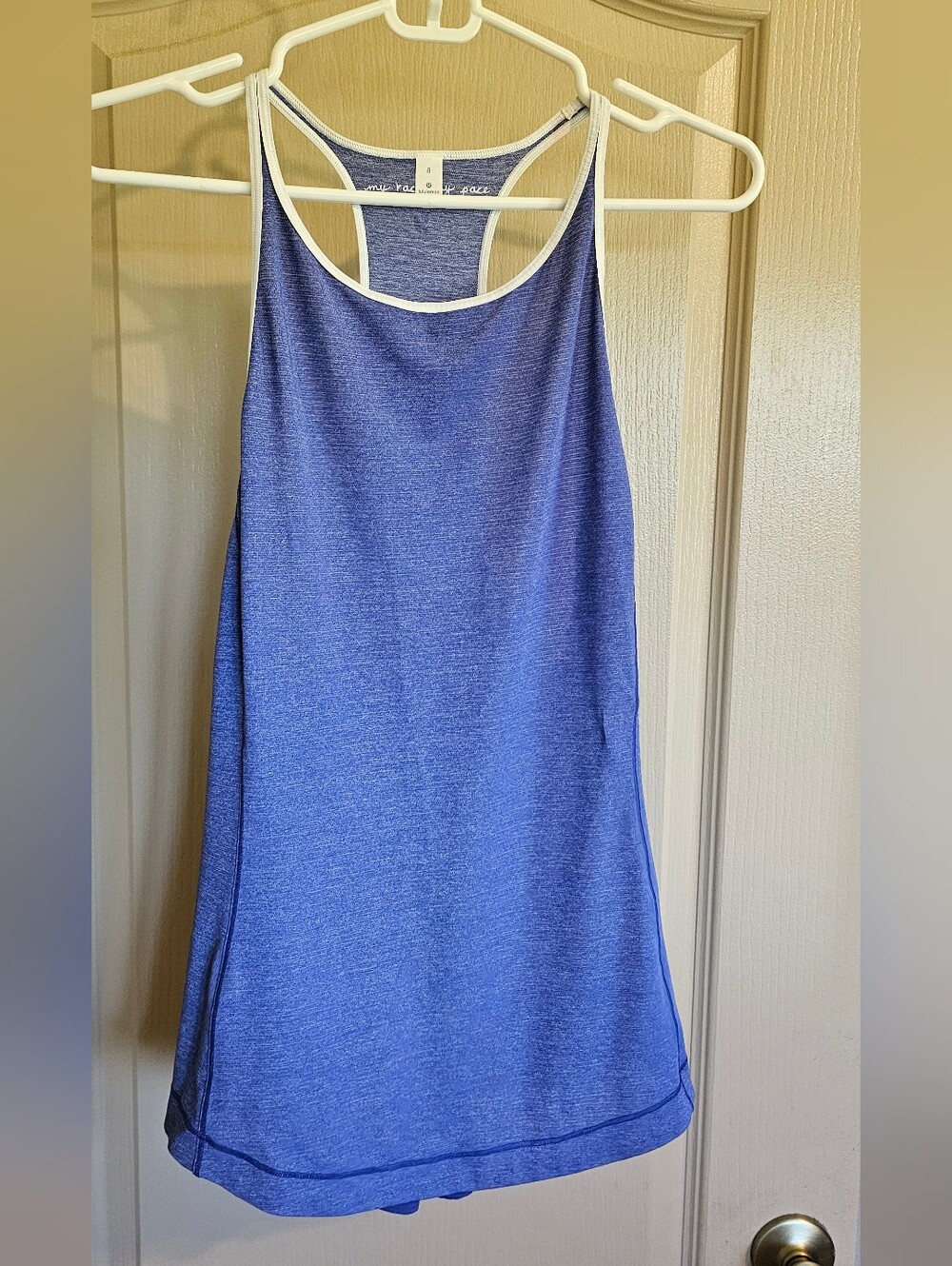 Lululemon Time To Sweat Tank Heathered Blue My Race My Pace Size 8